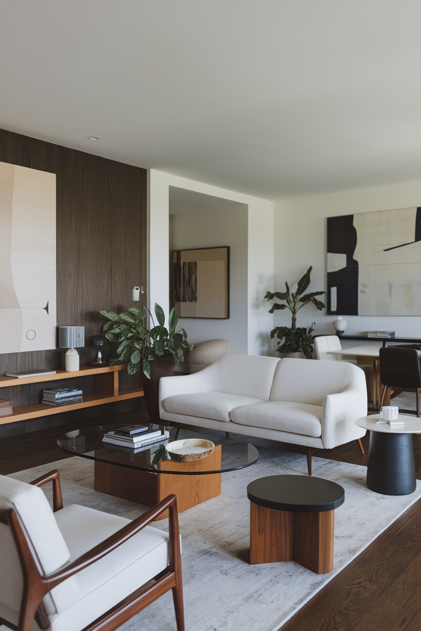 Modern living room with contemporary furniture and décor