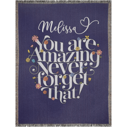 Personalized 100% Cotton Woven Blanket (You Are Amazing Never Forget That) - Image 13