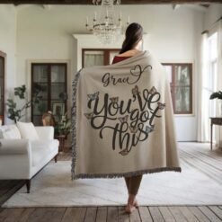 Personalized 100% Cotton Woven Blanket (You've Got This )