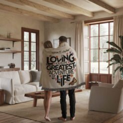 Personalized 100% Cotton Woven Blanket (Loving You Is The Greatest Adventure Of My Life)