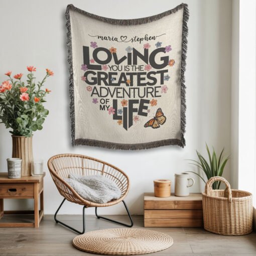 Personalized 100% Cotton Woven Blanket (Loving You Is The Greatest Adventure Of My Life) - Image 3