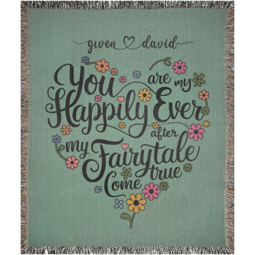 Personalized 100% Cotton Woven Blanket (You Are My Happily Ever After My Fairytale Come True) - Image 4