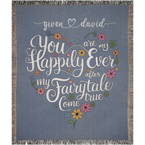 Personalized 100% Cotton Woven Blanket (You Are My Happily Ever After My Fairytale Come True) - Image 6
