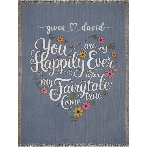 Personalized 100% Cotton Woven Blanket (You Are My Happily Ever After My Fairytale Come True) - Image 13