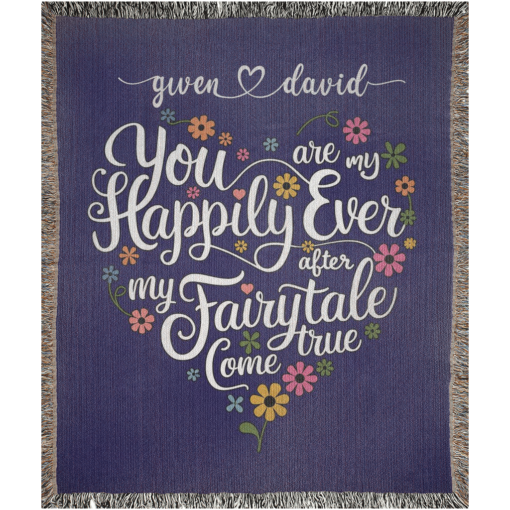 Personalized 100% Cotton Woven Blanket (You Are My Happily Ever After My Fairytale Come True) - Image 8