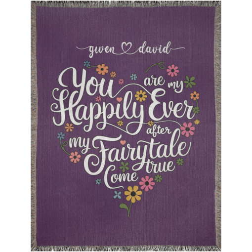 Personalized 100% Cotton Woven Blanket (You Are My Happily Ever After My Fairytale Come True) - Image 10