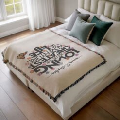 Alternative view of Personalized 100% Cotton Woven Blanket (Loving You Is The Greatest Adventure Of My Life)
