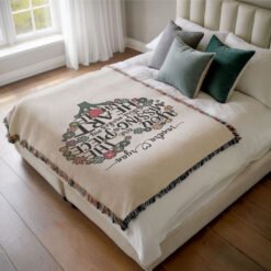 Alternative view of Personalized 100% Cotton Woven Blanket (You Are The Missing Piece That Makes My Heart Whole)