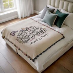 Alternative view of Personalized 100% Cotton Woven Blanket (You Are My Forever Love My Best Friend My Soulmate)