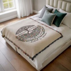Alternative view of Personalized 100% Cotton Woven Blanket (Through The Years Our Love Grows Stronger Deeper More Beautiful)