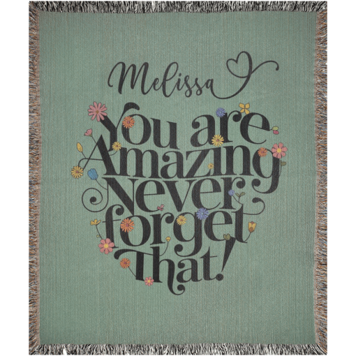 Personalized 100% Cotton Woven Blanket (You Are Amazing Never Forget That) - Image 5