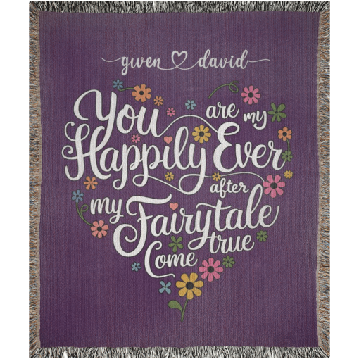 Personalized 100% Cotton Woven Blanket (You Are My Happily Ever After My Fairytale Come True) - Image 7
