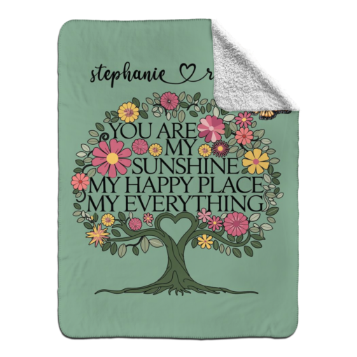 Personalized Sherpa Blanket (You Are My Sunshine My Happy Place My Everything) - Image 26