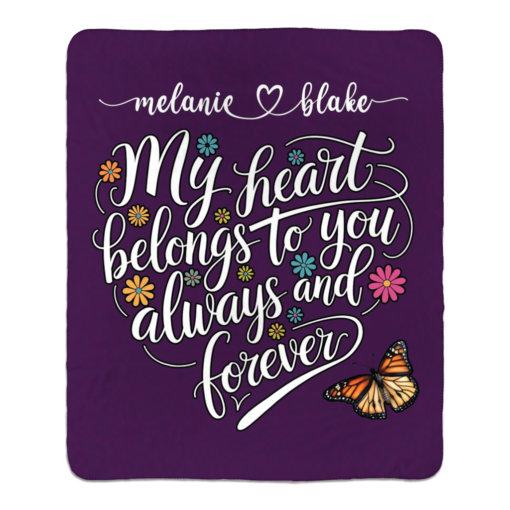 Personalized Sherpa Blanket (My Heart Belongs To You Always And Forever) - Image 5