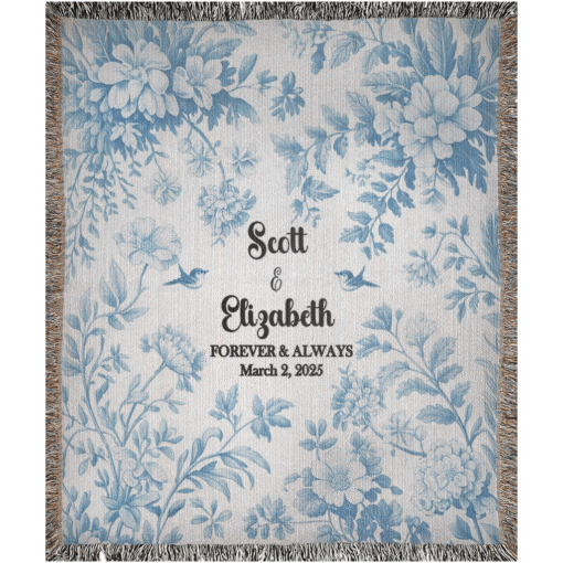 Personalized 100% Cotton Woven Blanket- Blooming Horizon - Image 4