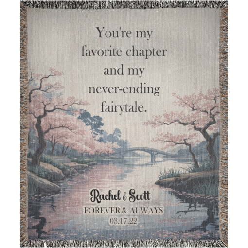 Personalized 100% Cotton Woven Blanket- Fairytale in Bloom - Image 3