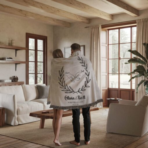 Personalized 100% Cotton Woven Blanket- Promise in Bloom - Image 3