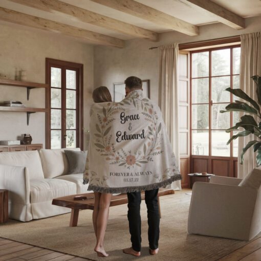 Personalized 100% Cotton Woven Blanket- Wildflower Embrace - Image 3