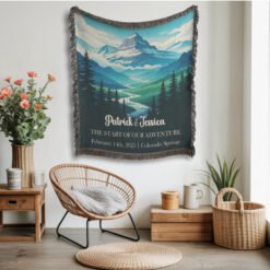 Alternative view of Personalized 100% Cotton Woven Blanket- River of Dreams