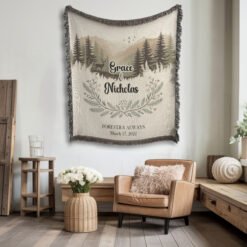 Alternative view of Personalized 100% Cotton Woven Blanket- Wilderness Echo