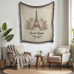 Alternative view of Personalized 100% Cotton Woven Blanket- Art de Paris