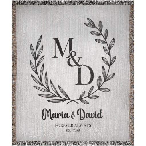 Personalized 100% Cotton Woven Blanket- Crowned in Love - Image 4