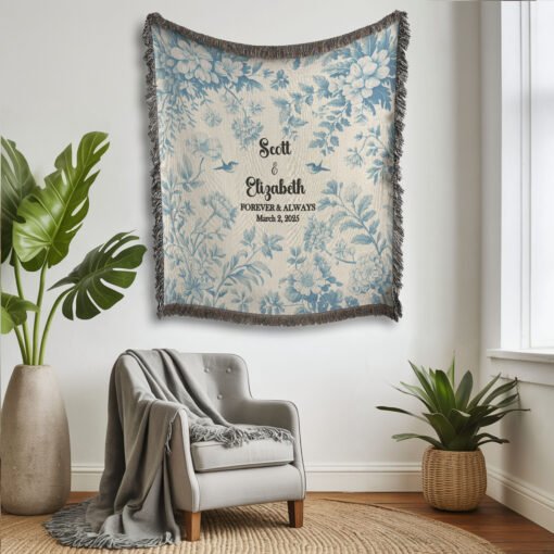 Personalized 100% Cotton Woven Blanket- Blooming Horizon - Image 2