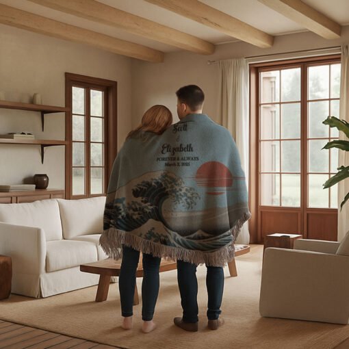 Personalized 100% Cotton Woven Blanket- Rising Together - Image 3