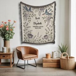 Alternative view of Personalized 100% Cotton Woven Blanket- Flight of Love