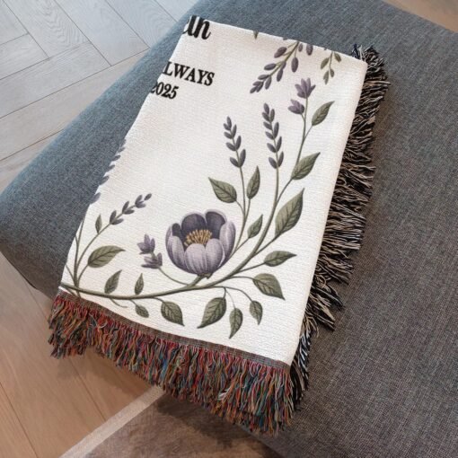Personalized 100% Cotton Woven Blanket- Flight of Love - Image 5