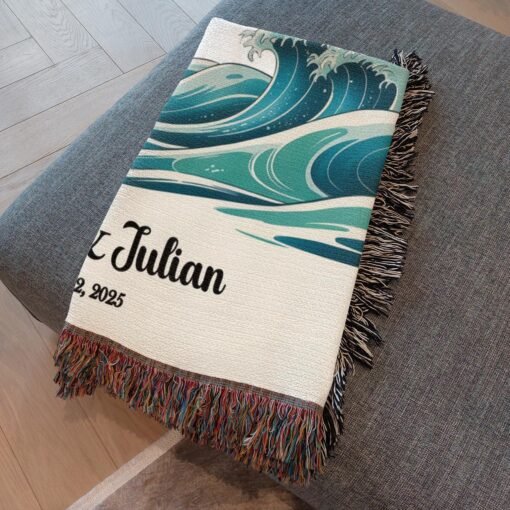 Personalized 100% Cotton Woven Blanket- Ocean’s Promise - Image 4