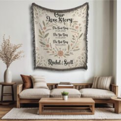 Alternative view of Personalized 100% Cotton Woven Blanket- Meadow Whispers