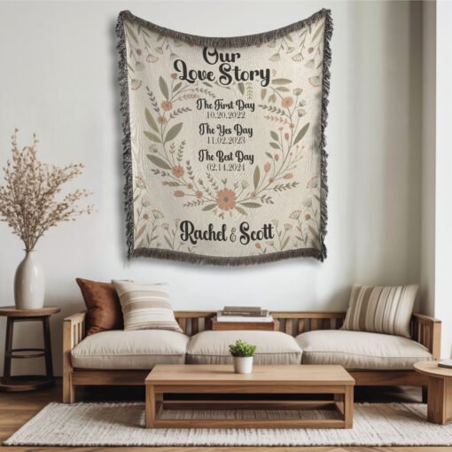 Personalized 100% Cotton Woven Blanket- Meadow Whispers - Image 2