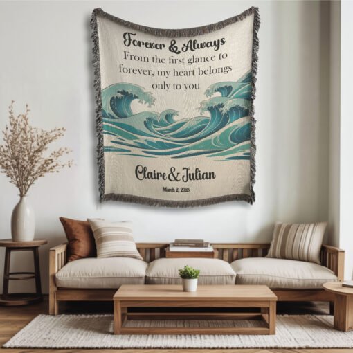 Personalized 100% Cotton Woven Blanket- Ocean’s Promise - Image 2