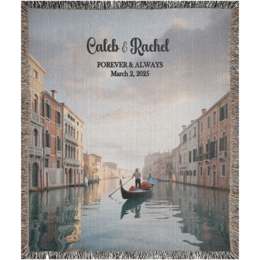 Personalized 100% Cotton Woven Blanket- Canal Serenade - Image 5