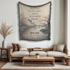 Alternative view of Personalized 100% Cotton Woven Blanket- Fairytale in Bloom