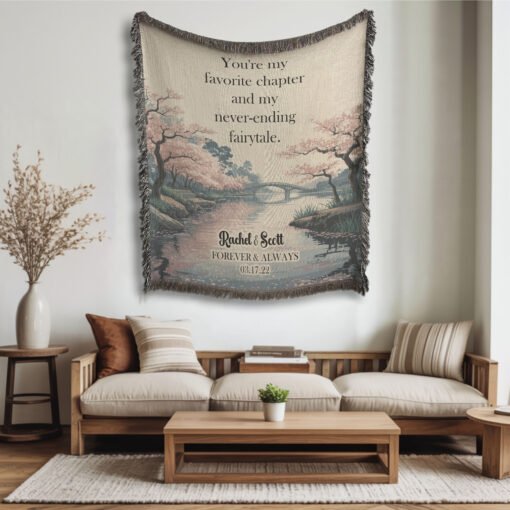 Personalized 100% Cotton Woven Blanket- Fairytale in Bloom - Image 2