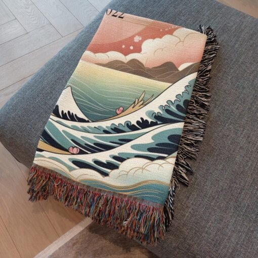 Personalized 100% Cotton Woven Blanket- Sunset Harmony - Image 5