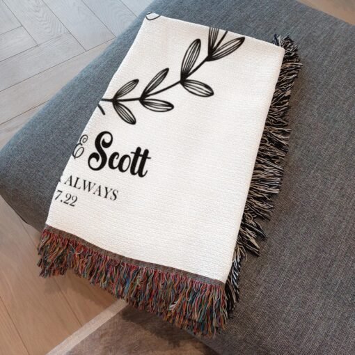 Personalized 100% Cotton Woven Blanket- Promise in Bloom - Image 4