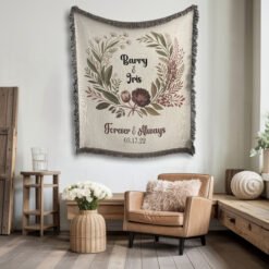Alternative view of Personalized 100% Cotton Woven Blanket- Velvet Embrace