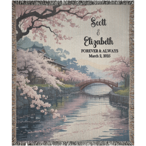 Personalized 100% Cotton Woven Blanket- Petals of Spring - Image 4