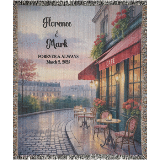 Personalized 100% Cotton Woven Blanket- Parisian Glow - Image 5