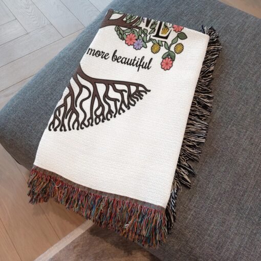 Personalized 100% Cotton Woven Blanket (Through The Years Our Love Grows Stronger Deeper More Beautiful) - Image 4