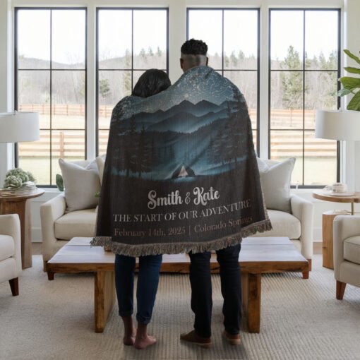 Personalized 100% Cotton Woven Blanket- Starlit Escape - Image 3