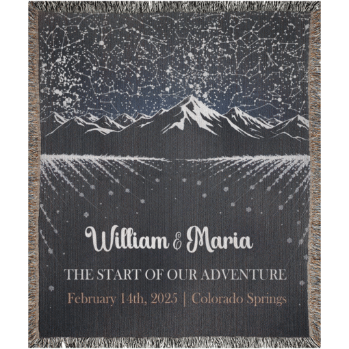 Personalized 100% Cotton Woven Blanket- Midnight Mountains - Image 5