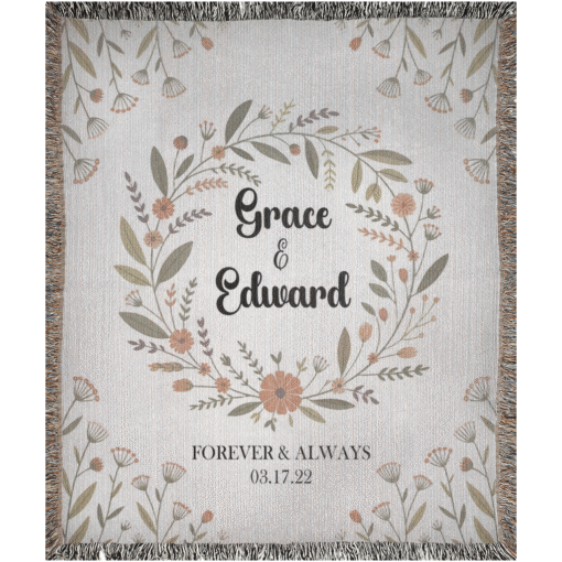 Personalized 100% Cotton Woven Blanket- Wildflower Embrace - Image 4