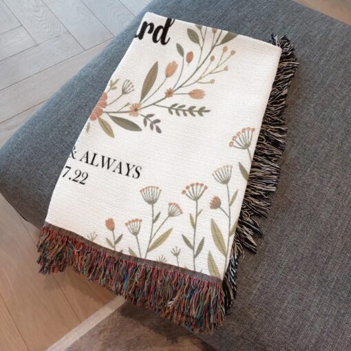 Personalized 100% Cotton Woven Blanket- Wildflower Embrace - Image 5