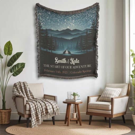 Personalized 100% Cotton Woven Blanket- Starlit Escape - Image 2