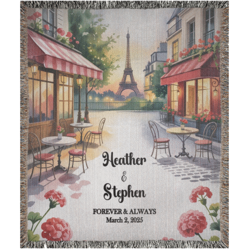 Personalized 100% Cotton Woven Blanket- Sunset Amour - Image 4