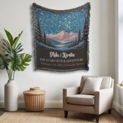 Alternative view of Personalized 100% Cotton Woven Blanket- Adventure Together